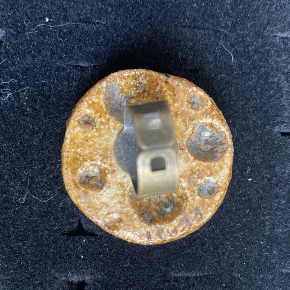 Cratered Moon Handmade Artisan Ceramic Ring Adjustable Oversized Maximalist - Picture 3 of 3